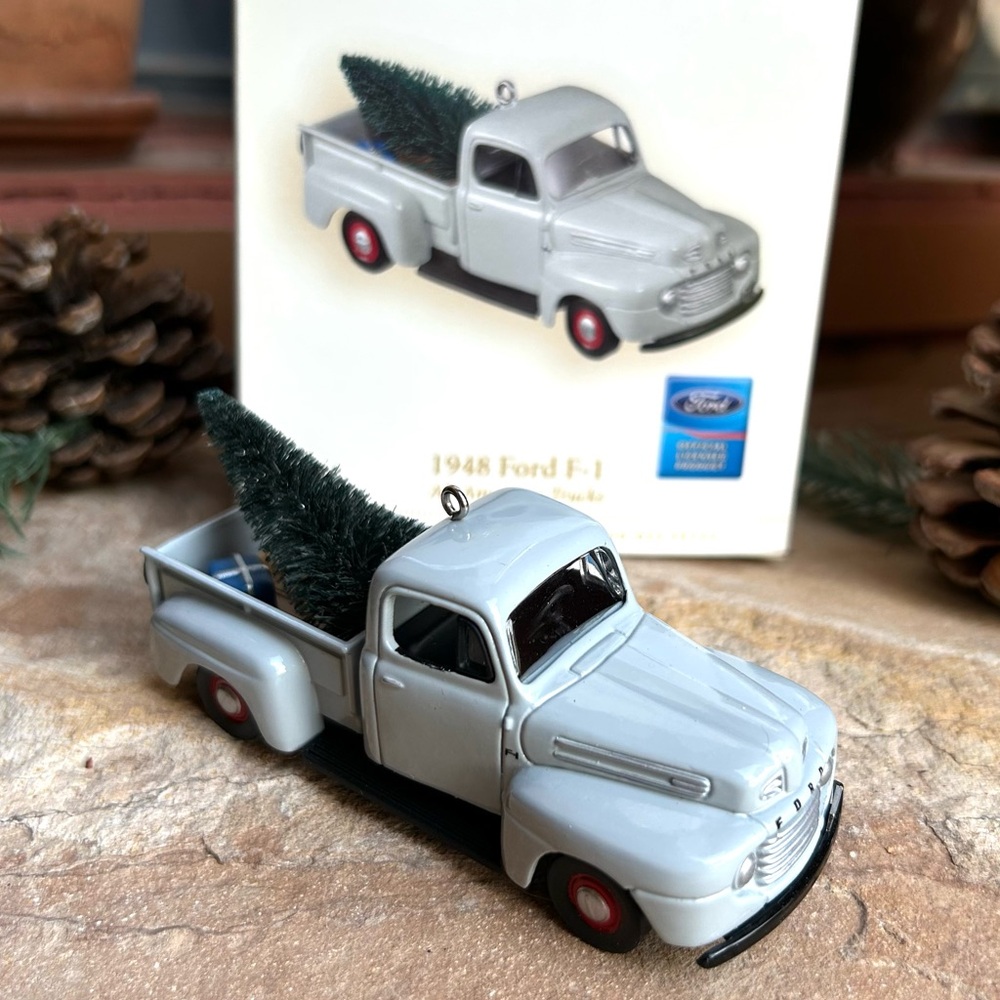 Hallmark 1948 Ford F-1 Truck Ornament in Gray with Red Wheels New in Box